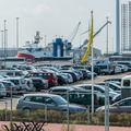 Eemshaven, boot Borkum en parkeerplaats